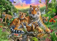 Пазл Тигриное семейство