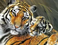 Quebra-cabeça Tigress with tiger