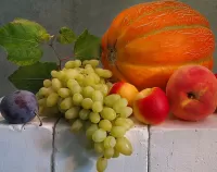 Jigsaw Puzzle pumpkin and grapes