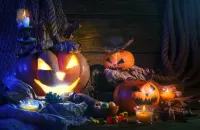 Jigsaw Puzzle Pumpkins and candles