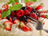 Jigsaw Puzzle Cake with berries