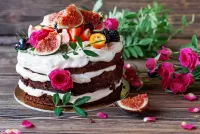 Слагалица Cake with berries