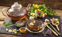 Jigsaw Puzzle Herbal tea and honey