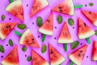 Jigsaw Puzzle Triangles of watermelon