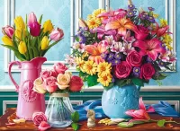 Jigsaw Puzzle Three bouquets