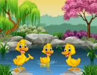 Puzzle Three ducklings