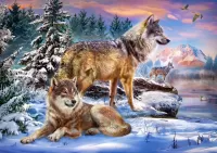 Jigsaw Puzzle Three wolves