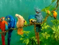 Пазл Тропические попугаи