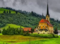 Jigsaw Puzzle Church in the forest