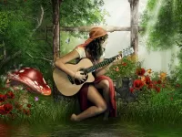 Jigsaw Puzzle Gipsy-girl with a guitar
