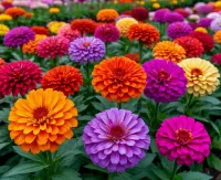 Jigsaw Puzzle Zinnias