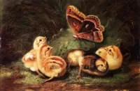 Bulmaca Chicks and butterfly