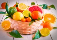 Jigsaw Puzzle Citruses in the basket