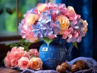 Слагалица Hydrangea flowers