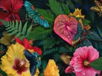 Rompecabezas Flowers and butterflies
