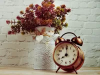 Jigsaw Puzzle Flowers and alarm clock