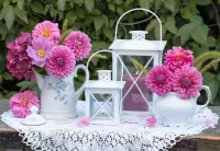 Jigsaw Puzzle Flowers and lanterns