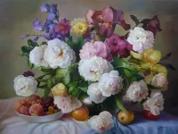 Jigsaw Puzzle Flowers and fruit