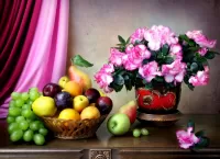 Пазл Цветы и фрукты