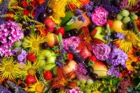 Quebra-cabeça Flowers and fruits
