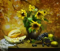 Jigsaw Puzzle Flowers and fruits