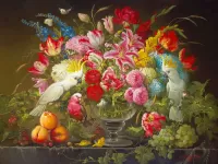 Jigsaw Puzzle Flowers and birds