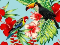 Quebra-cabeça Flowers and birds