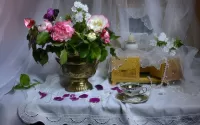 Quebra-cabeça Flowers and casket