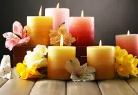 Quebra-cabeça Flowers and candles