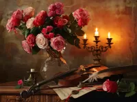 Jigsaw Puzzle Flowers and candles