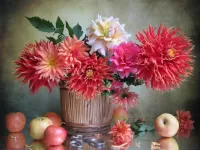 Puzzle Flowers and apples