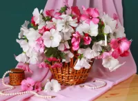 Jigsaw Puzzle Flowers and pearls