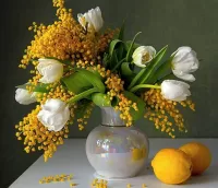 Пазл Цветы и лимоны