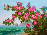 Jigsaw Puzzle Flowers by the Sea
