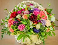 Puzzle Flowers in a basket