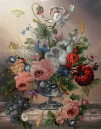 パズル Flowers in a vase