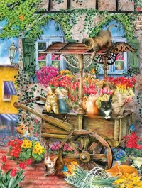 Jigsaw Puzzle Flower cart
