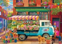 Puzzle Fourgon à fleurs