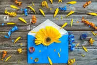 Jigsaw Puzzle Flower in the envelope