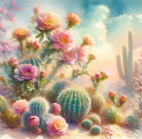 Jigsaw Puzzle Blooming cacti