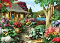 Jigsaw Puzzle Blooming garden