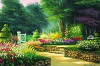 Jigsaw Puzzle Blooming garden