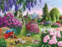 Jigsaw Puzzle Blossoming garden 1