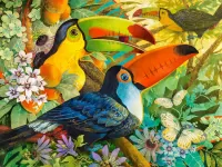 Puzzle Toucans on a tree