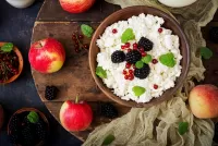 Jigsaw Puzzle Cottage cheese and berries