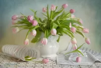 Quebra-cabeça Tulips and sheet music