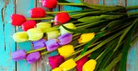 Jigsaw Puzzle Tulips in a bouquet