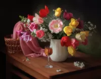 Пазл Тюльпаны в вазе