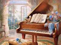 Слагалица At the piano