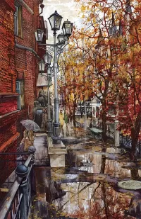Puzzle Street after rain